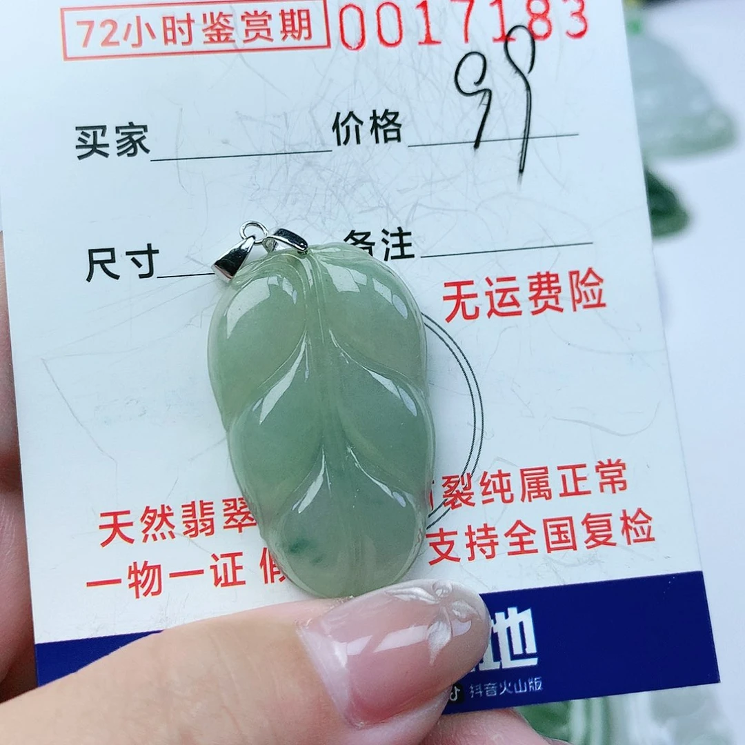 翡翠颈饰银S925镶嵌吊