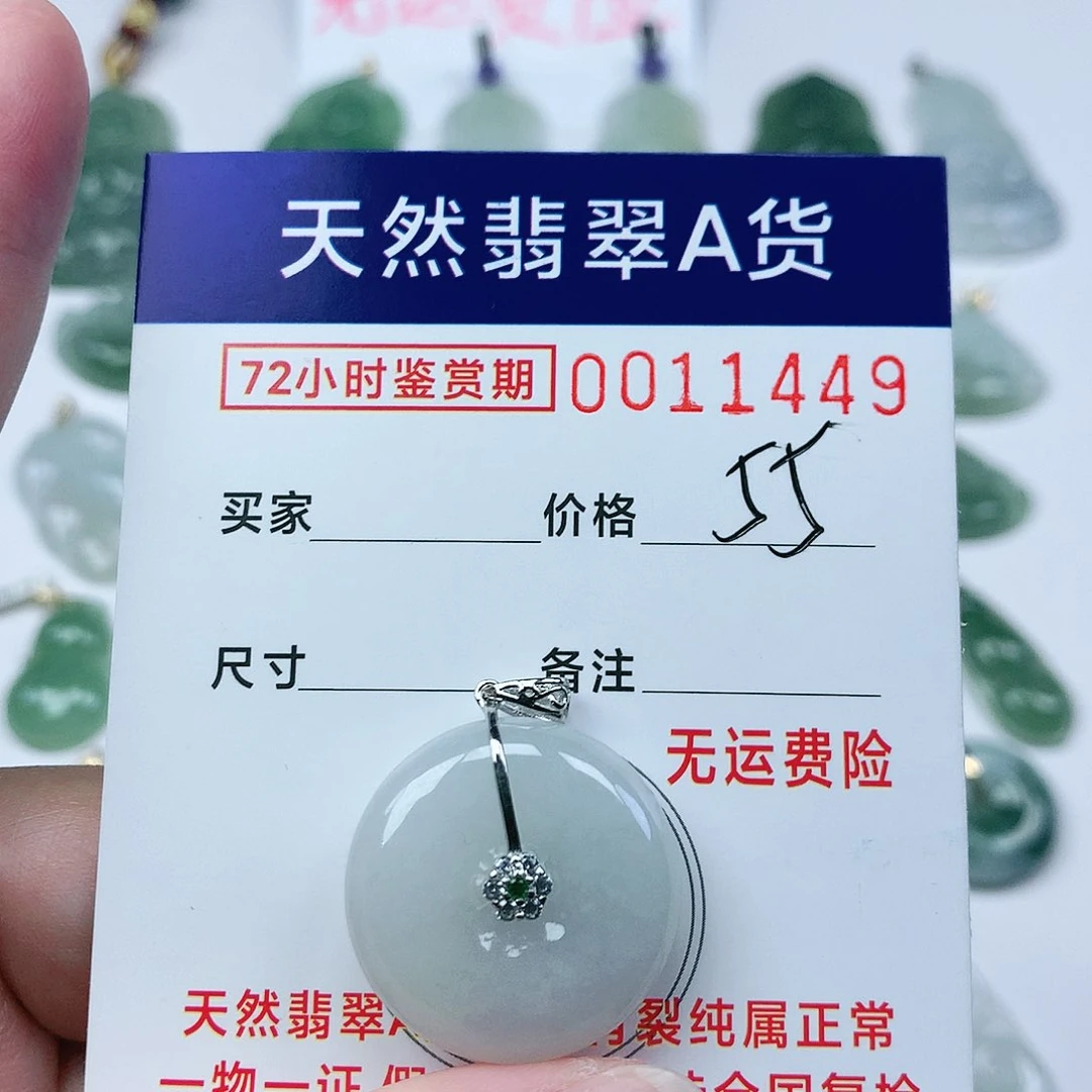 翡翠颈饰银S925镶嵌吊