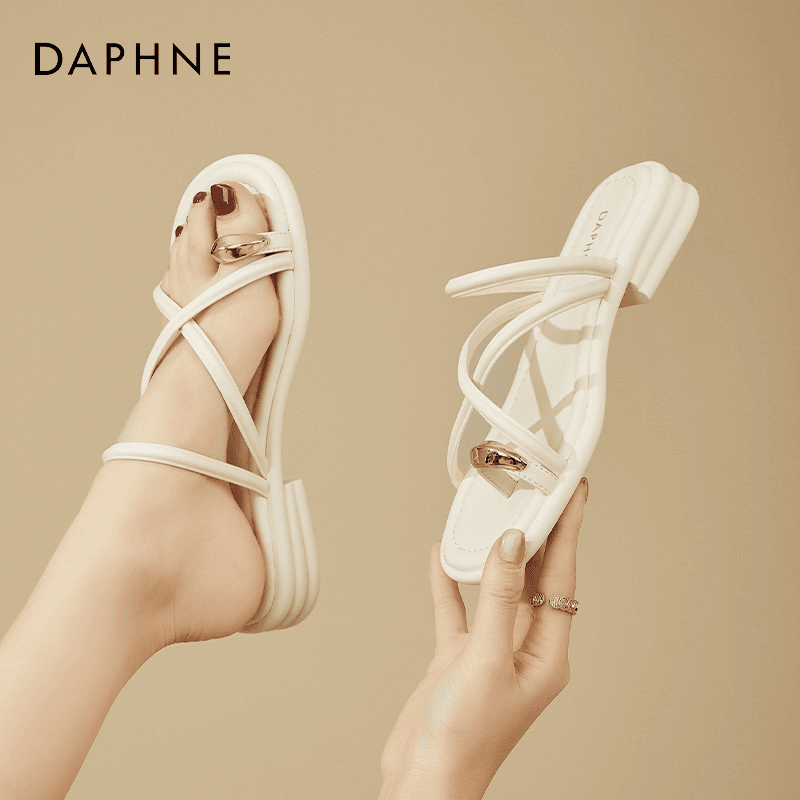 达芙妮一字拖女鞋2024夏季新款海边沙滩度假凉拖鞋室内防滑拖鞋女