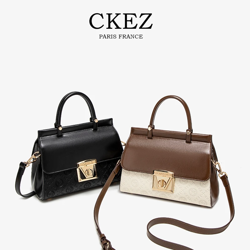 CKEZ/春夏新款2025百搭女士气质高级感大容量风琴包单肩斜挎包包