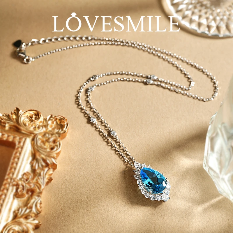 love smileS925银托帕石项链精致日常气质轻奢时尚百搭简约