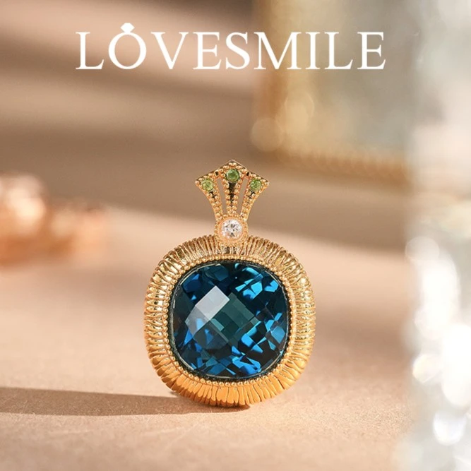 18K金托帕石吊坠时尚精致