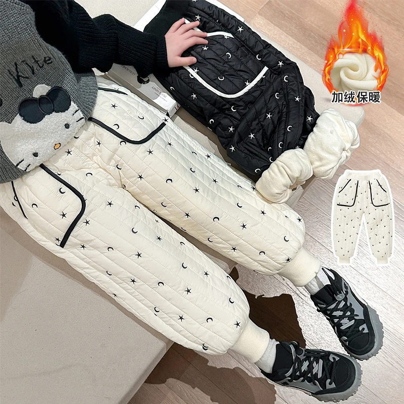 女童冬季加绒加厚棉裤女宝宝保暖洋气外穿冬款裤子小童长裤新款