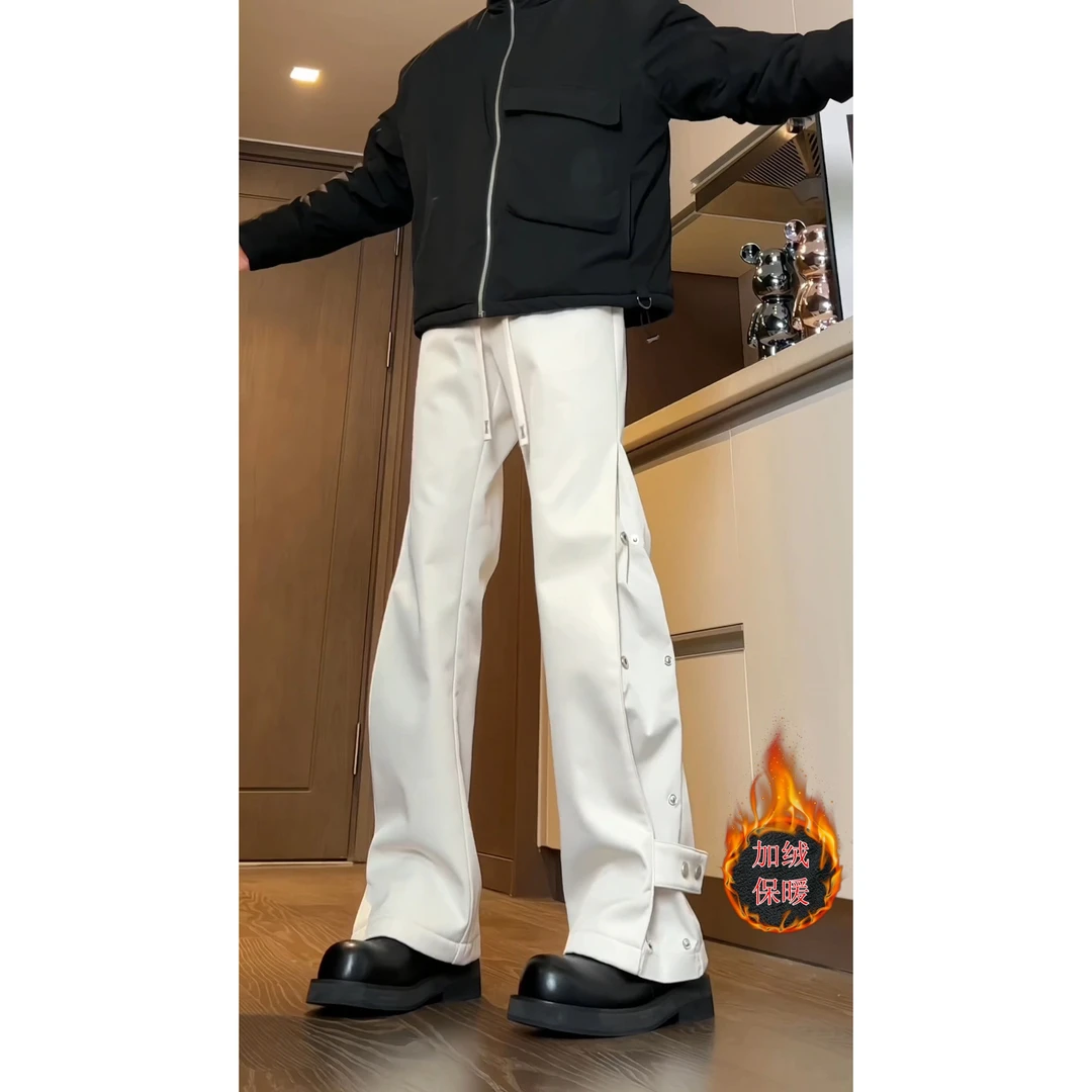 三防秋款冲锋裤男款秋冬加绒cleanfit裤子美式高街vibe排扣工装裤