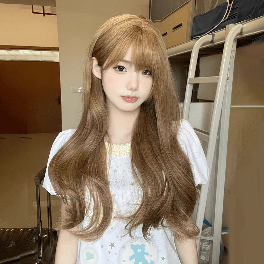 纤韵佳人假发女砂金色长发自然夏季新款时尚大波浪长卷发全头套式