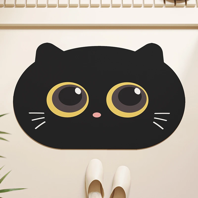 半个猫咪软硅藻泥地垫脚垫居家好物垫浴室吸水垫卫生间厕所洗手间