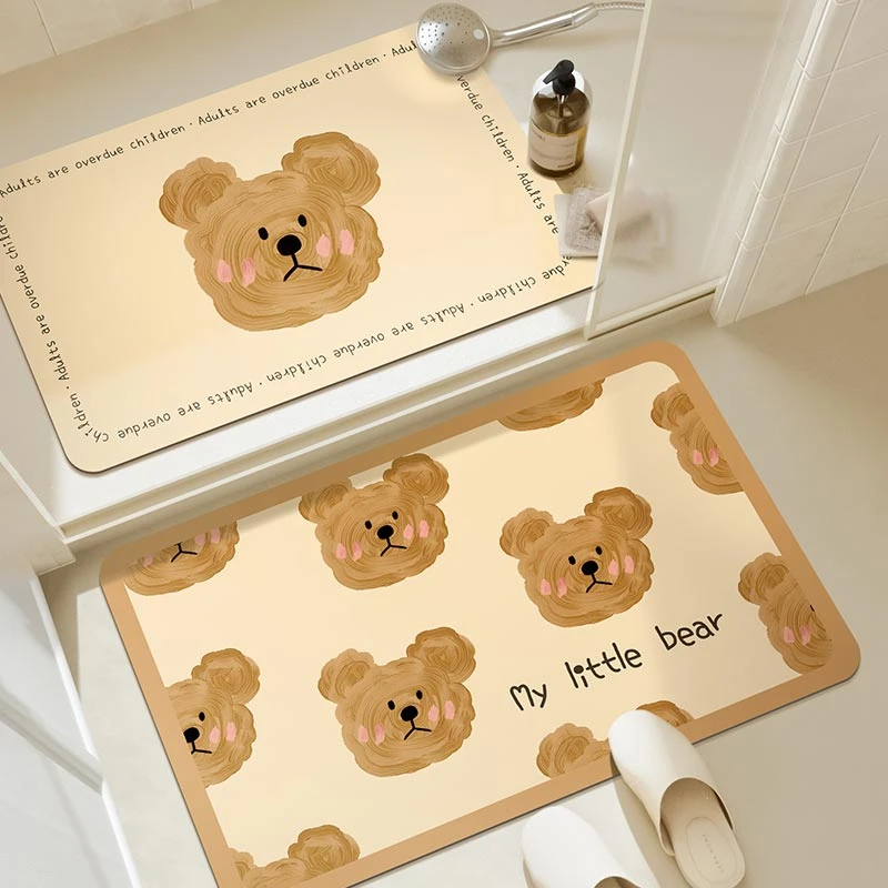 【活动冲量】涂抹熊软硅藻泥吸水地垫卫生间门口浴室防脚滑垫进门垫