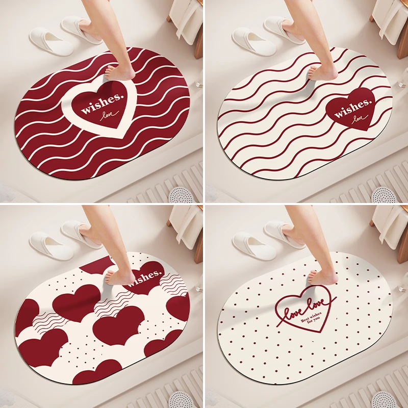 浓情蜜意软硅藻泥**脚垫居家好物卫生间浴室厕所有情人家用速干