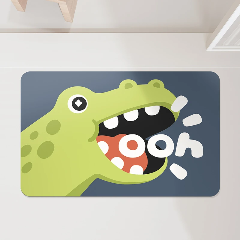 【活动冲量】哇哦鳄鱼软硅藻泥吸水地垫卫生间门口浴室防滑脚垫卡通