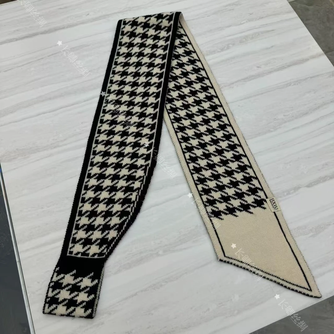 倾云【千鸟格】新中式轻奢高定国风围巾（QH1）