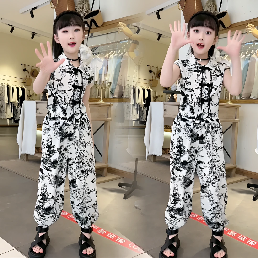 女童夏装套装2025新款韩版儿童装中大童夏季网红女孩时髦薄款洋气