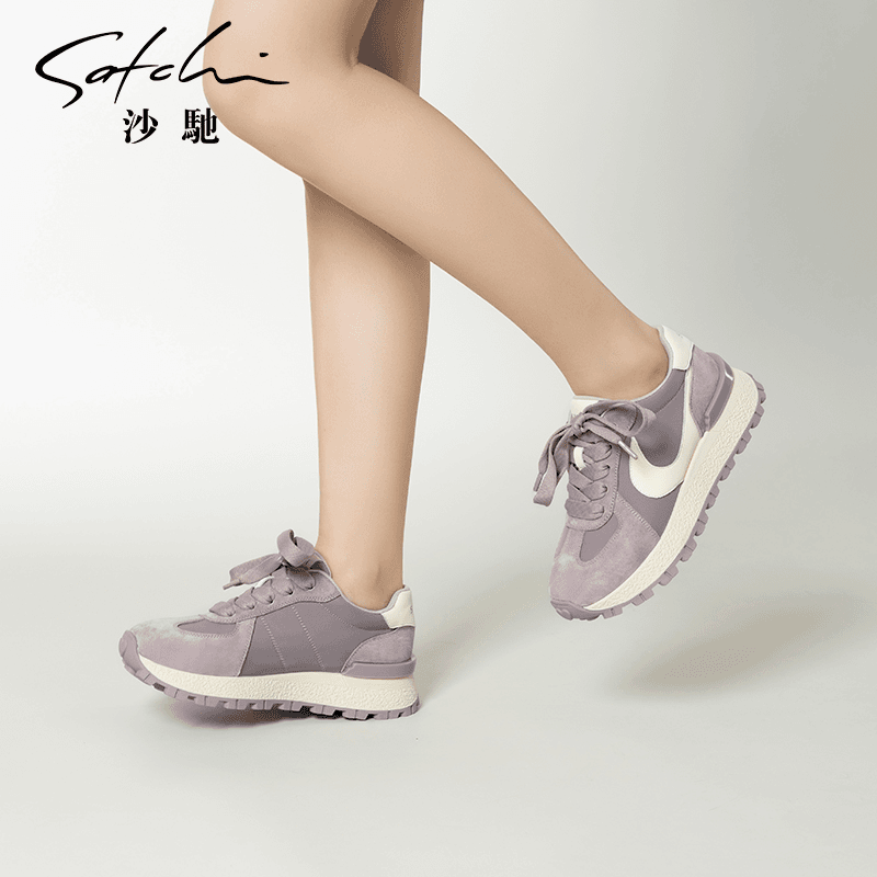 HZ沙驰女鞋时尚老爹鞋女2024春夏新款厚底德训鞋休闲运动跑鞋