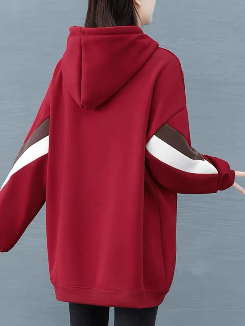 加绒加厚连帽卫衣女款7769款