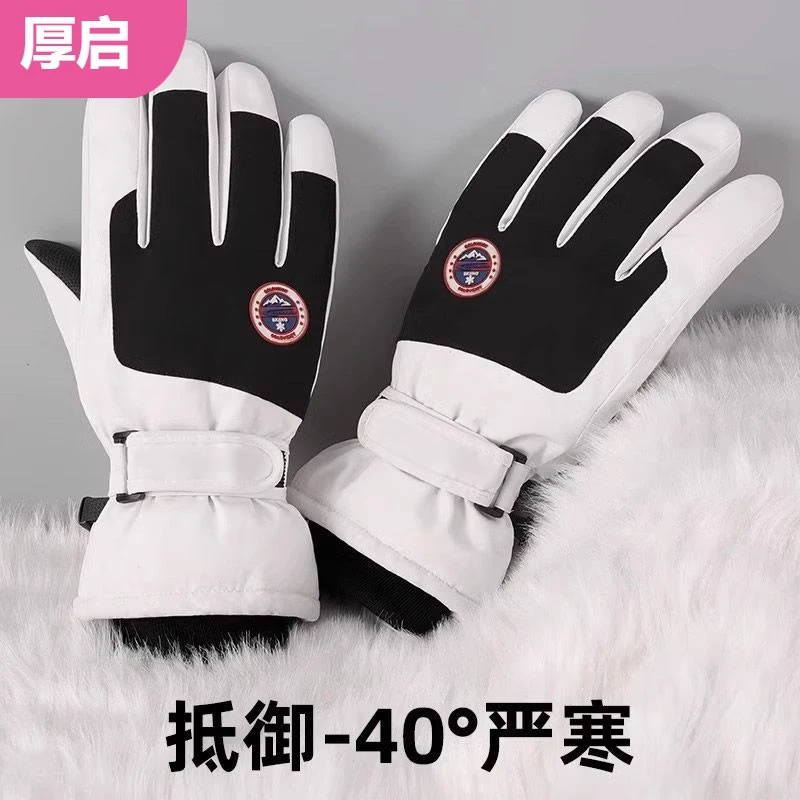 手套男女冬季骑行电动车防风防寒加绒加厚保暖可触屏滑雪户外手套