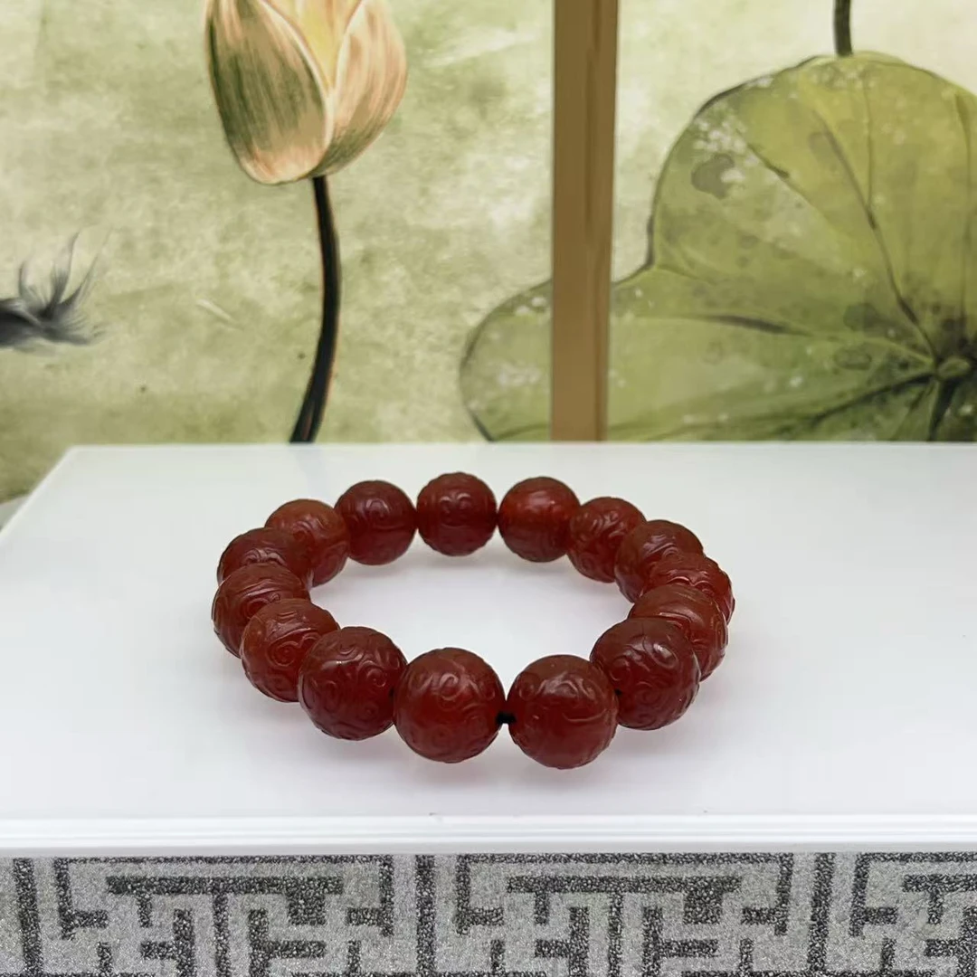 天然玛瑙雕刻手串 D243—多样性发