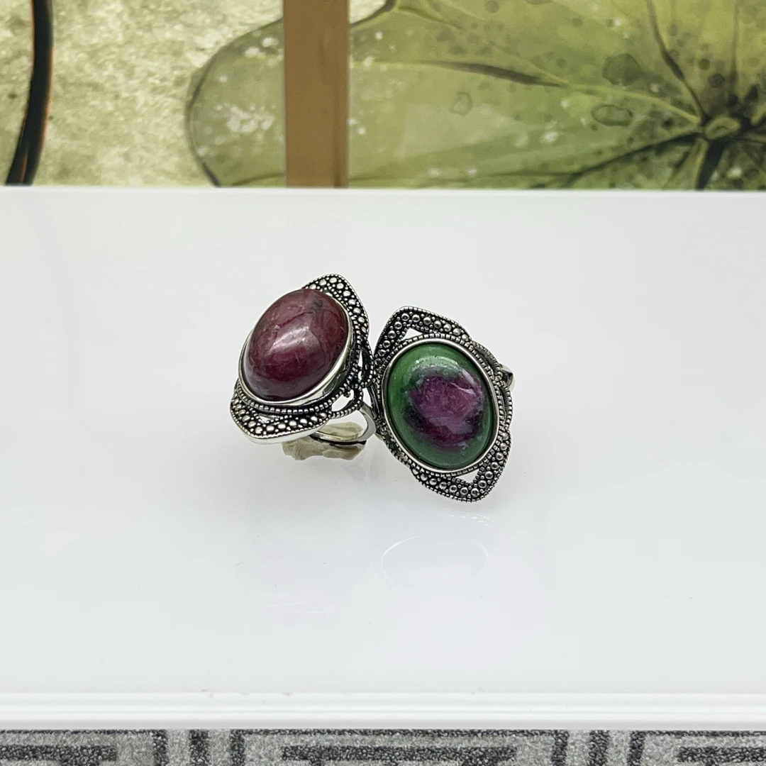 天然红绿宝戒指 K136—多样性发