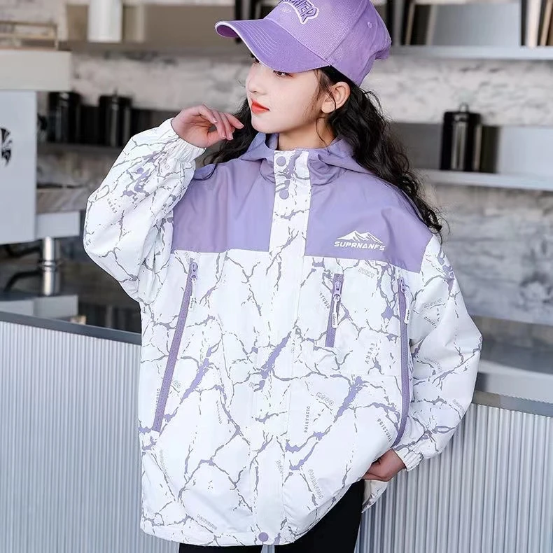 女童外套2025新款儿冲锋衣春秋款潮流舒适透气女童中大童时髦洋气