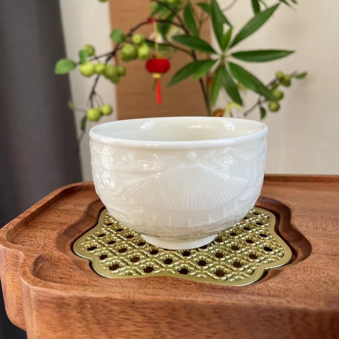 岗韵瓷都--定窑宫廷杯 原矿物仿古泥 容量150cc 口径8.2 高5