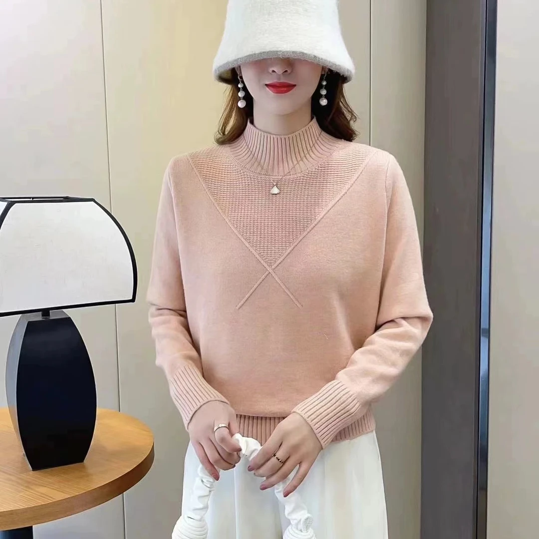 半高领毛衣女2024秋冬新款爆款时尚洋气内搭打底衫高级感针织上衣
