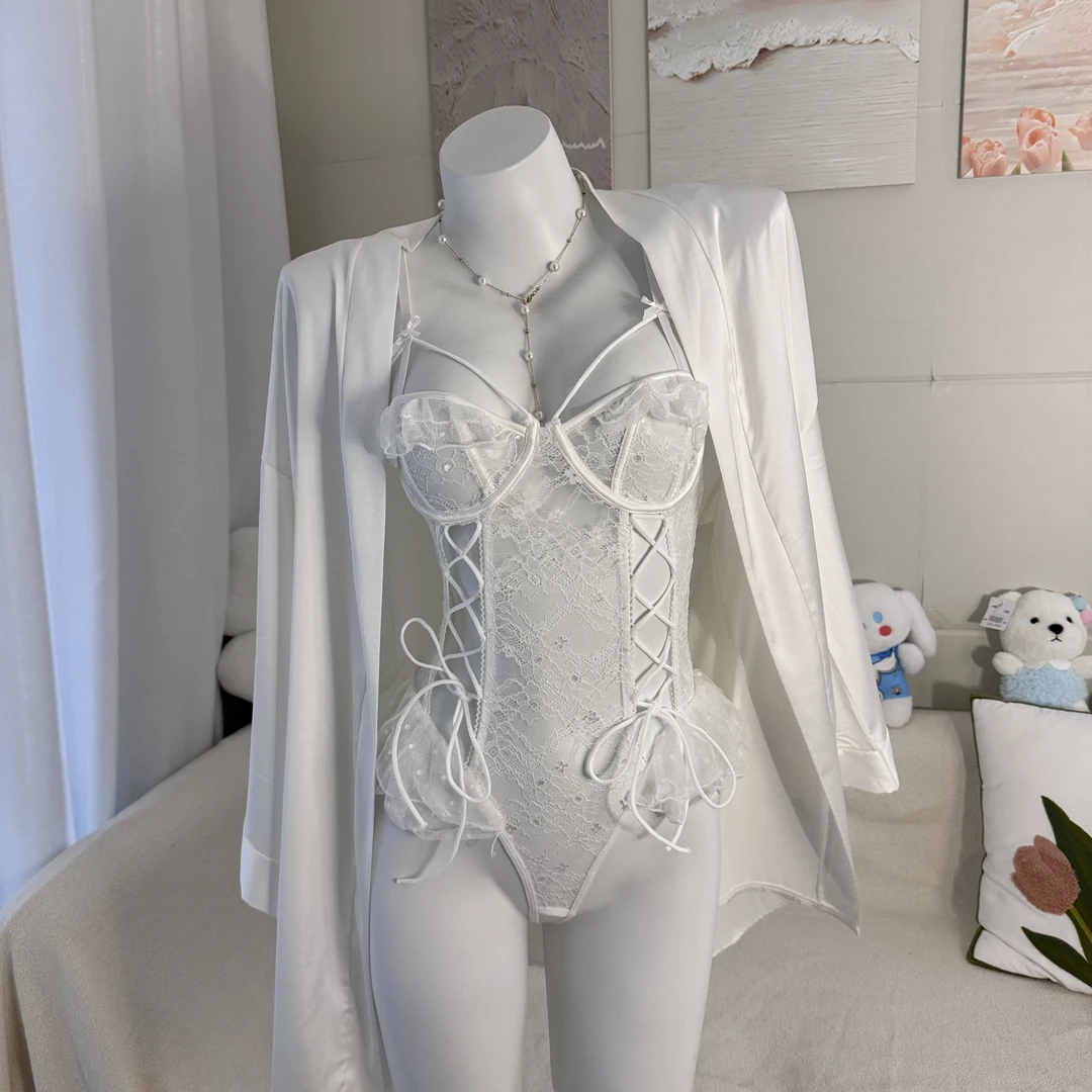 RIGEL[泳池萝莉2.0]网纱蕾丝透视性感吊带裙纯欲束腰女睡裙