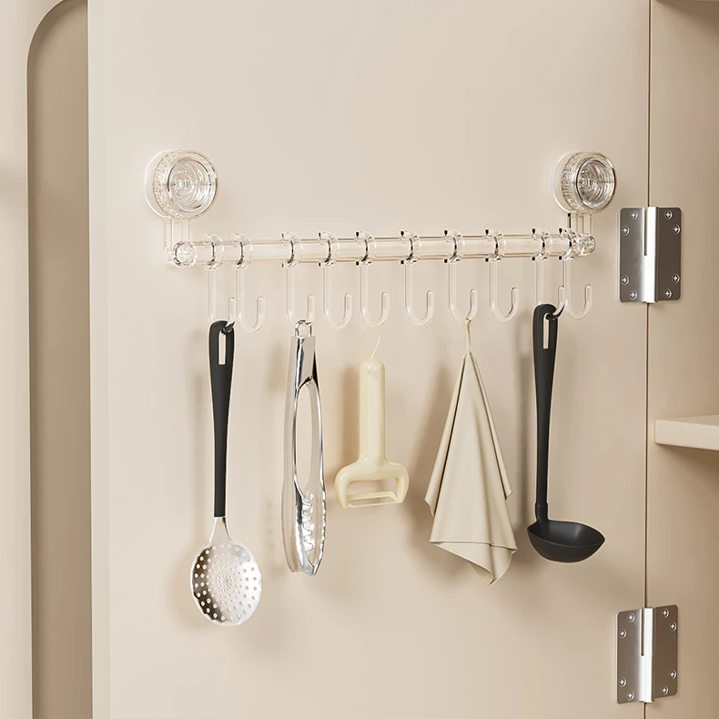 【佳立方】吸盘滑轨挂钩轻奢家用厨房壁挂式挂钩卫生间免打孔收纳架