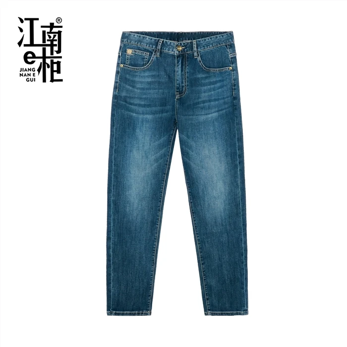 【9号】江南e柜 情侣百搭舒适蓝色休闲潮流新款牛仔裤418302080