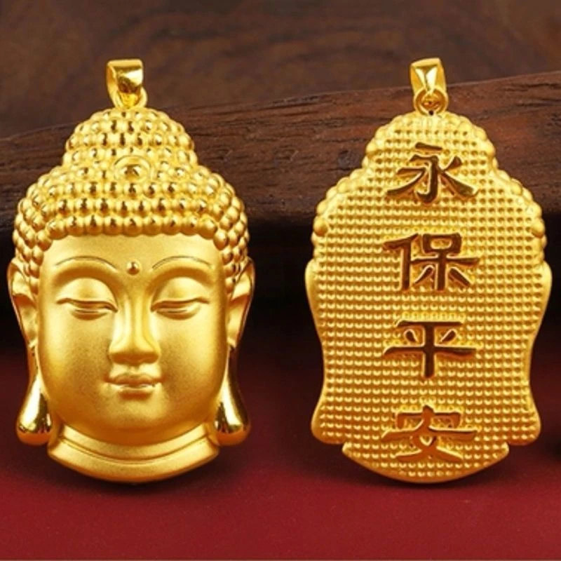 合金吊坠 佛头吊坠男女情侣款大日如来本命佛项链金佛头佛祖吊坠