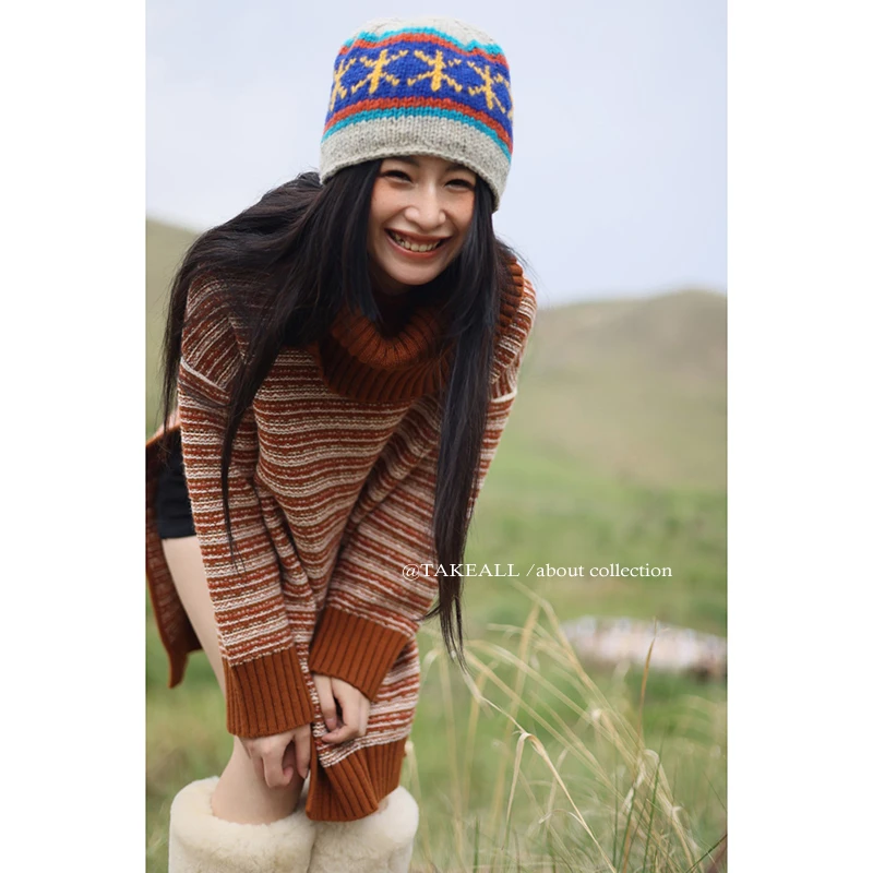 【日播专享五折】 定制超保暖羊驼毛 波西米亚针织裙YH223030