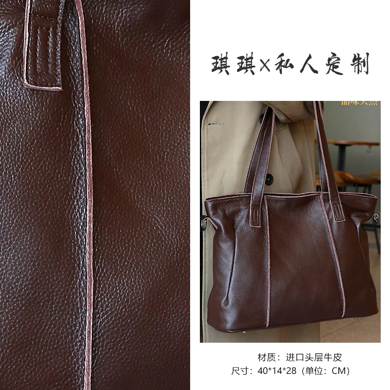 2024新款极简松弛斜挎包裸皮工艺头层牛皮手工单肩托特女包FG002