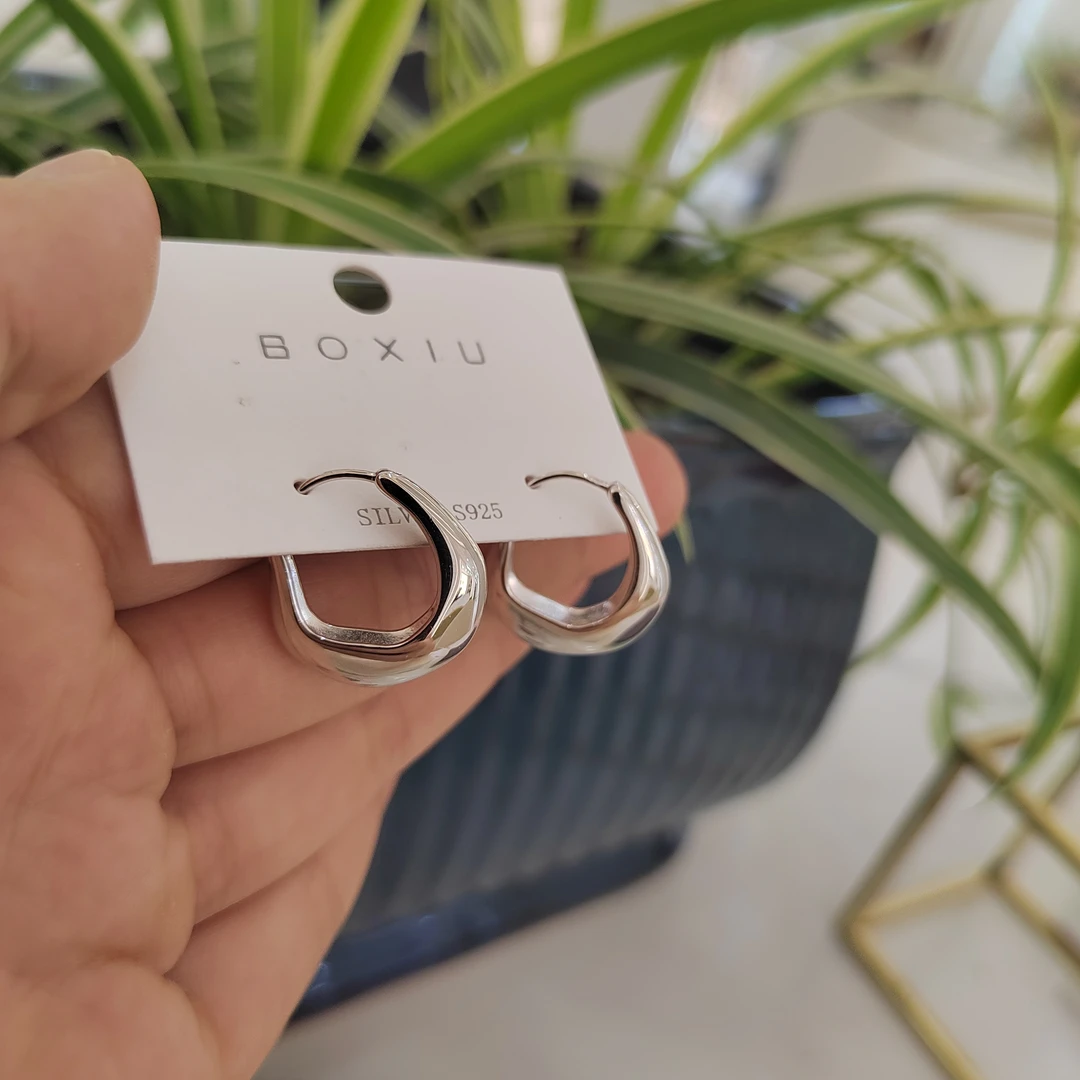 925银耳饰 S925银耳饰素圈简约大气时尚风小众百搭轻奢素款