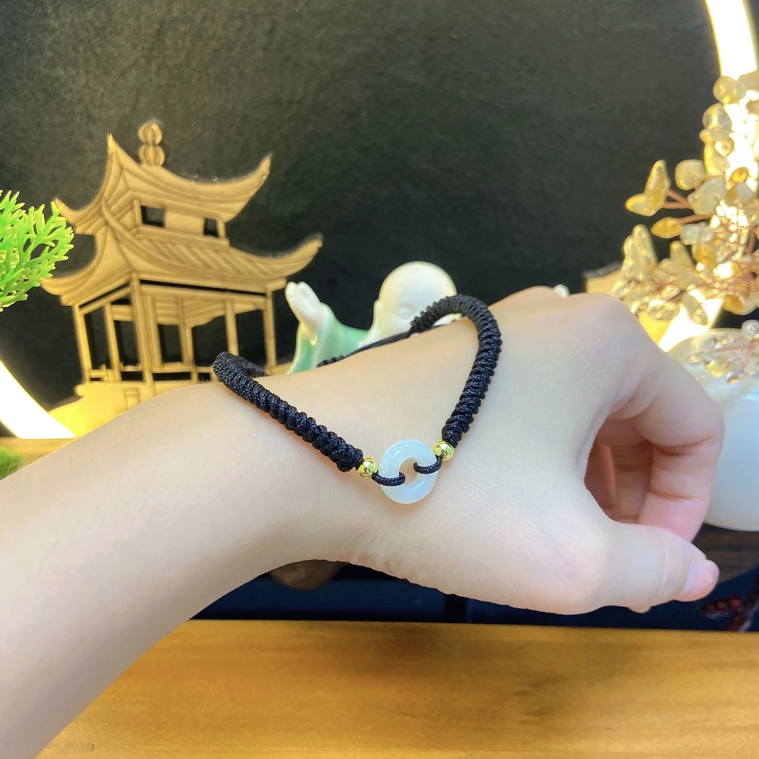 单圈和田玉编织手绳SF041028
