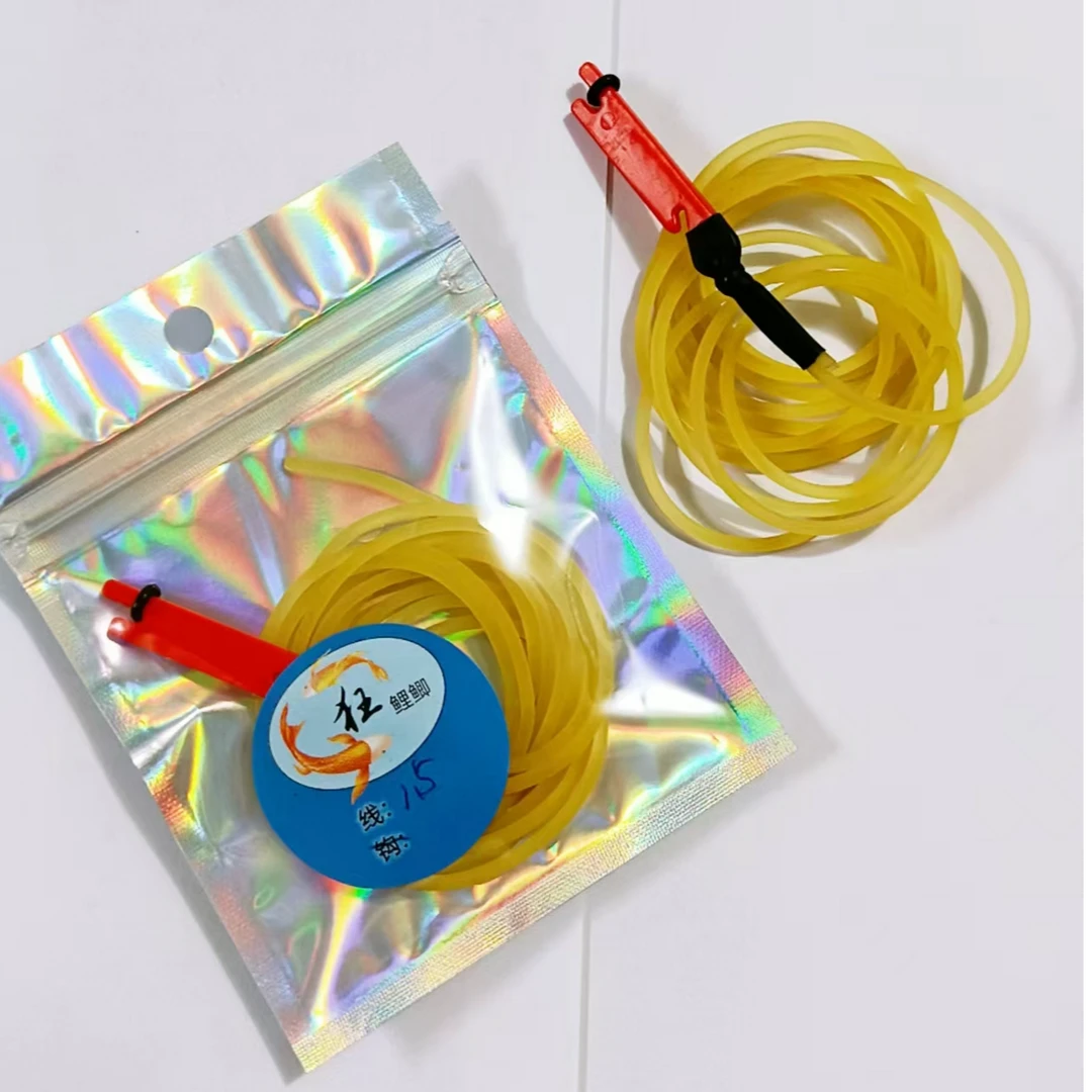 狂鲤鲫泡沫逗钓外置皮筋+羊角高弹力实心皮筋2.2毫米