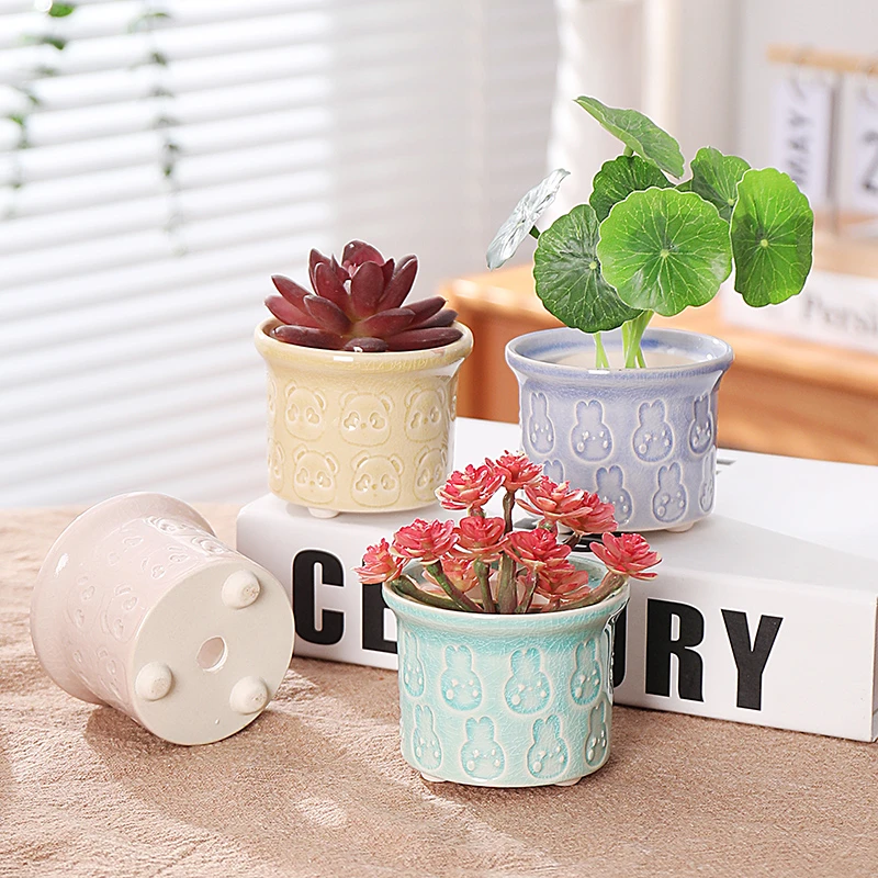 迷你多肉印章盆四个