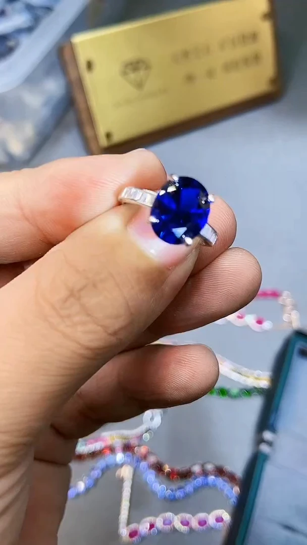 【闪购商品】蓝宝石戒指银S925镶嵌312