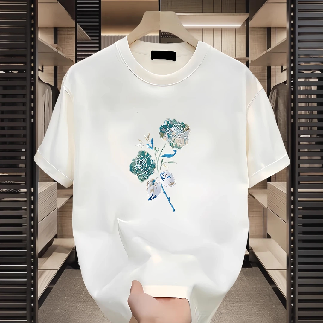 仓石一树潮牌轻奢时尚印花短袖T恤男夏季新款潮流情侣装半袖上衣
