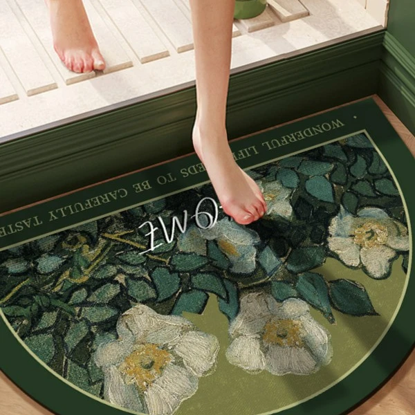 梵高油画野玫瑰家用吸水防滑垫硅藻泥地垫吸水脚垫