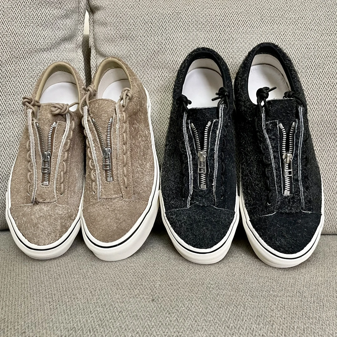 日系 翻毛皮百搭款拉链板鞋