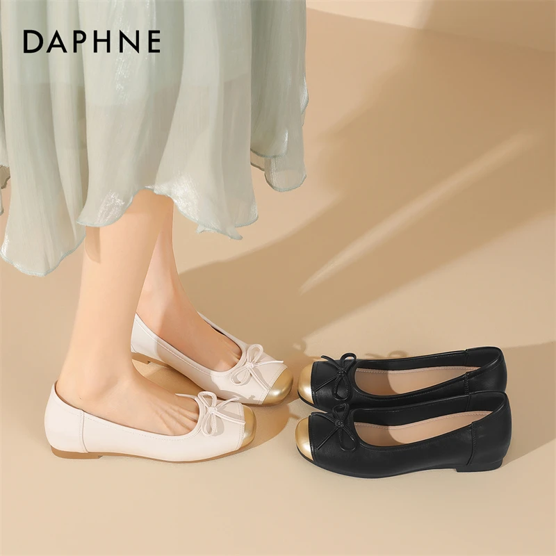 达芙妮夏季百搭软底法式温柔浅口低帮单鞋圆头简约气质玛丽珍鞋