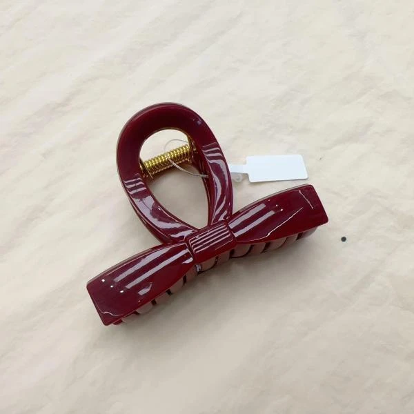 H523（满9.9包邮）泡菜家高级红色领结8公分抓夹