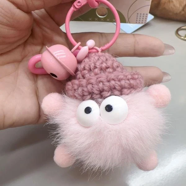 A244（满9.9包邮）粉色帽子煤球边夹