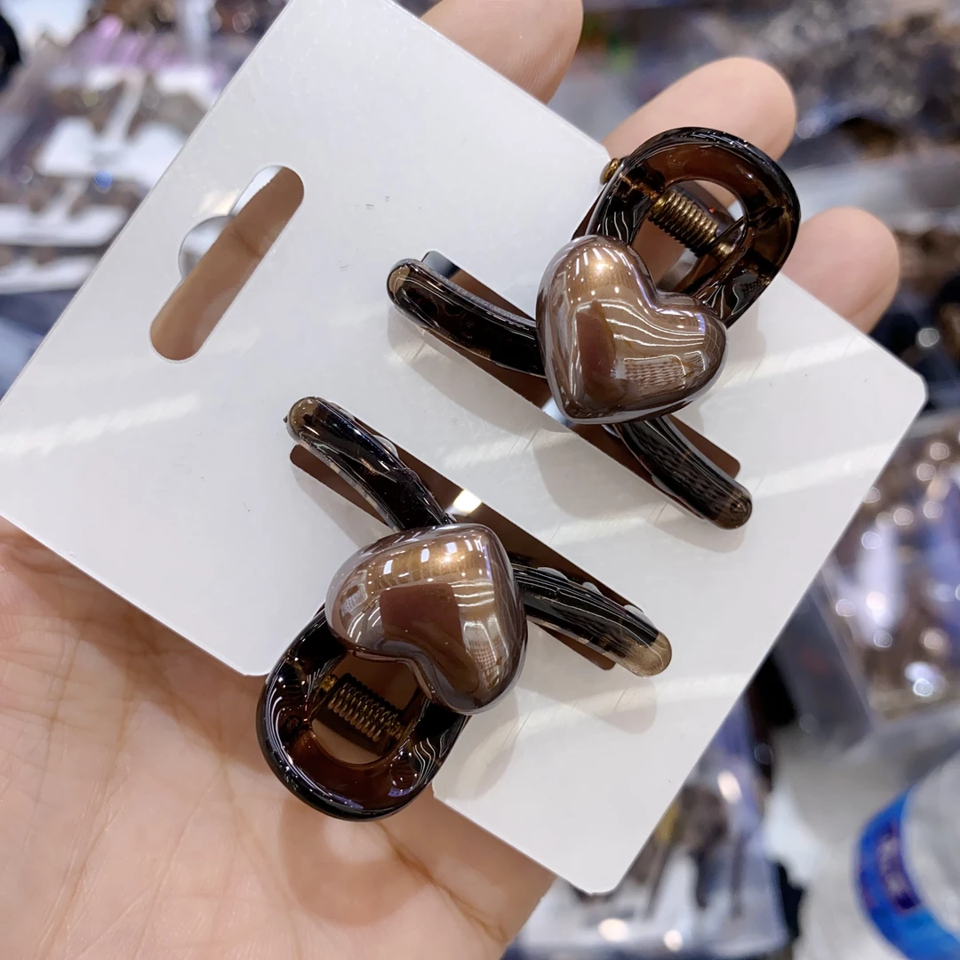 B956（满9.9包邮）大点桃心一对刘海抓夹