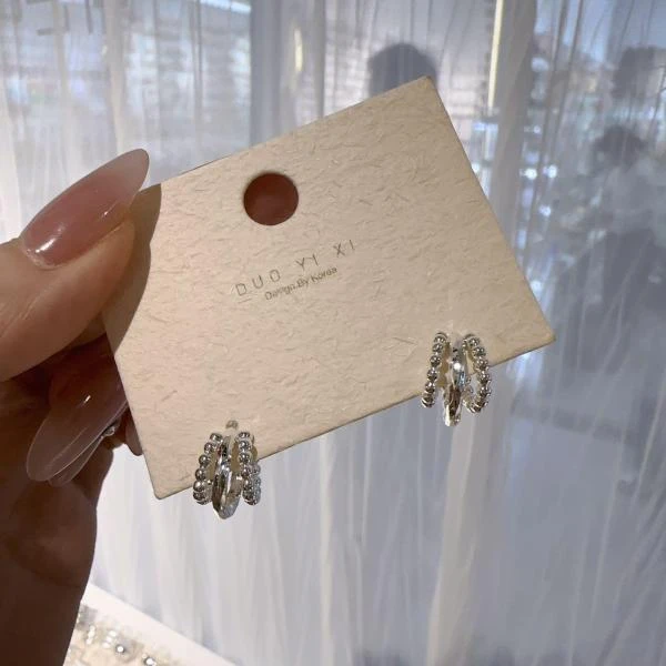 G986（满9.9包邮）高级银色耳饰