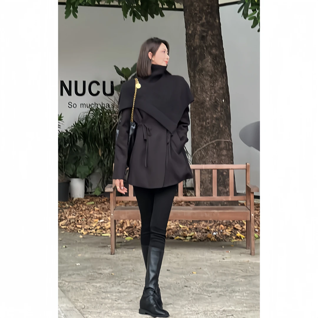 【清】裁剪美学 DPLJ高个子女装 时尚夹克加棉外套收腰冬季593