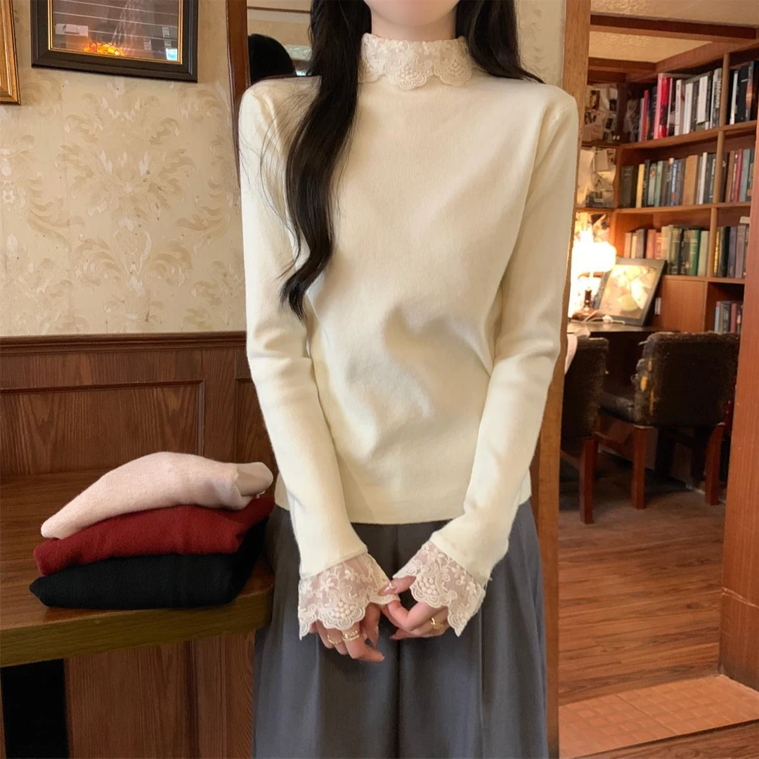 【优质面料】现货2024秋冬时尚套头休闲风设计感针织衫上衣女圆领