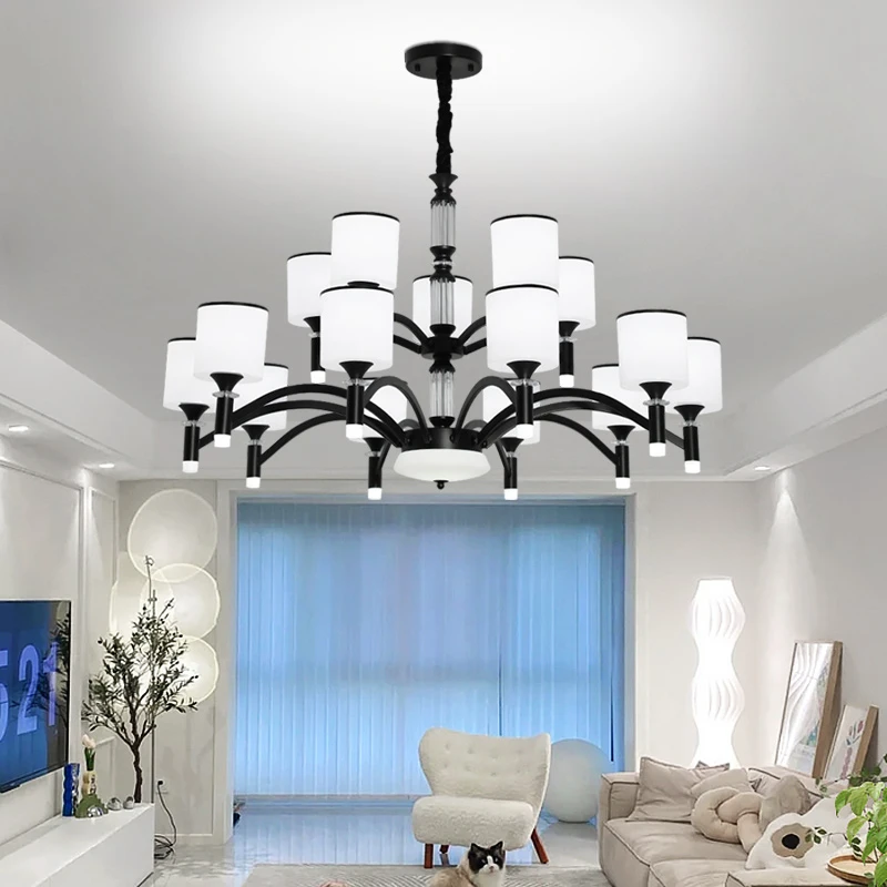 北欧灯具客厅吊灯现代简约餐厅灯大气卧室轻奢家用黑色2025年新款