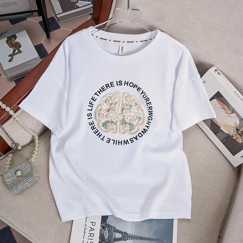 女童夏季短袖T恤女孩大儿童新中式半袖纯棉夏装潮P洋气上衣服8岁9