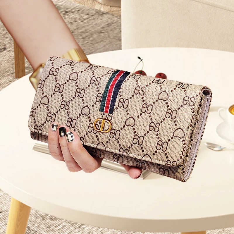 钱包卡包二合一女款2025新款长款皮夹时尚百搭欧美网红大气手拿包