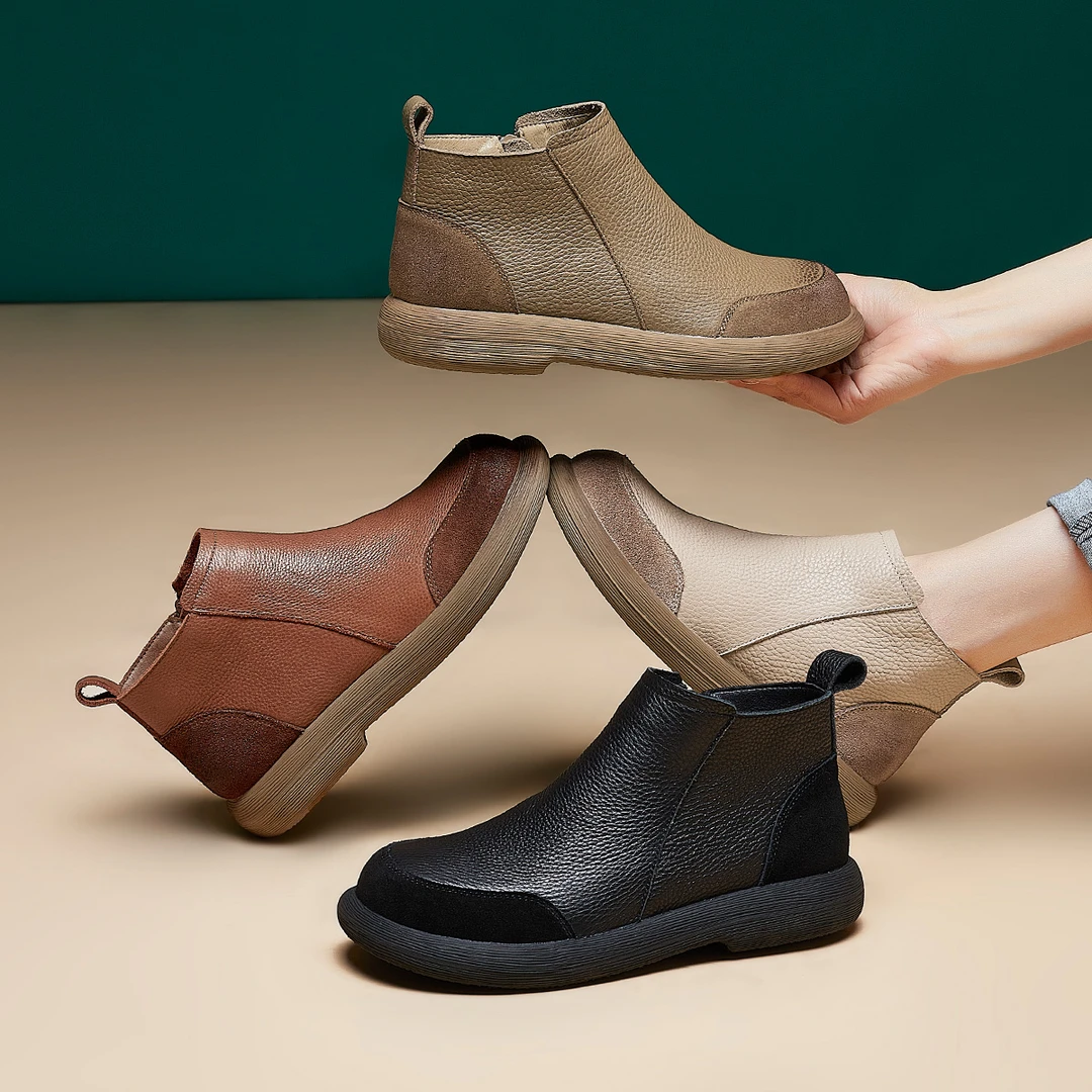 152短靴秋冬新款手工2024头层牛皮复古绒皮休闲时尚女靴