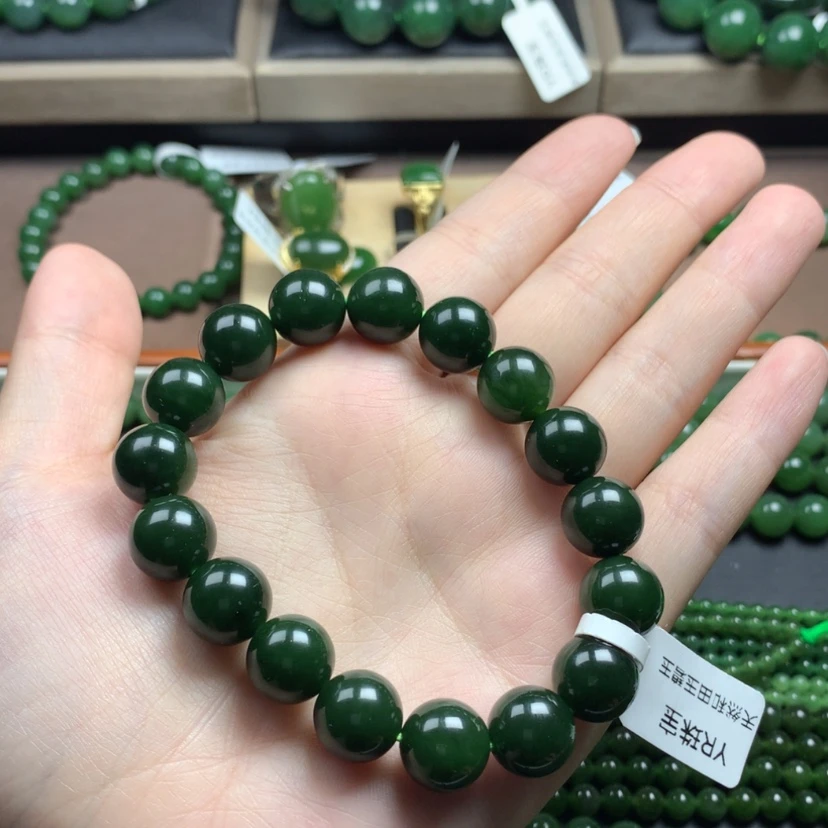 【闪购商品】和田玉（碧玉）手串未镶嵌无黑点卡12