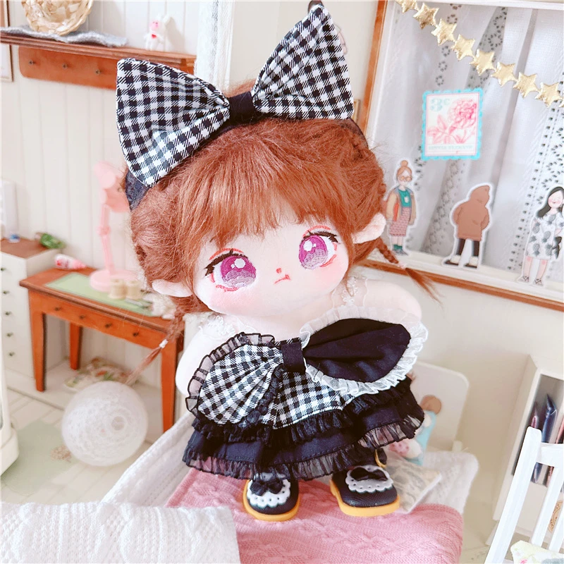 棉花娃娃20cm厘米娃衣服明星公仔正常体胖胖体裸娃夸张蝴蝶结裙子